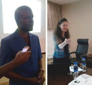 Karol Boudreaux and Emmanuel Urey at LLA Workshop